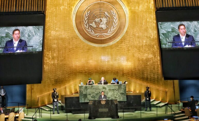 Arce plantea en la ONU declarar al mundo como ‘zona de paz’, el multilateralismo y soberanía del litio